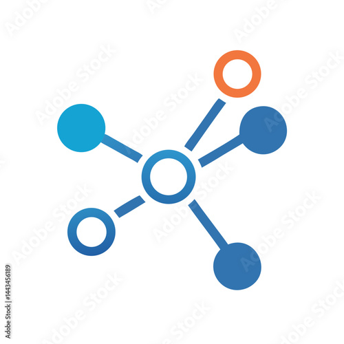 Connected Nodes Network Icon – Data Link & Connectivity Outline Vector