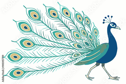 peacock with feathers