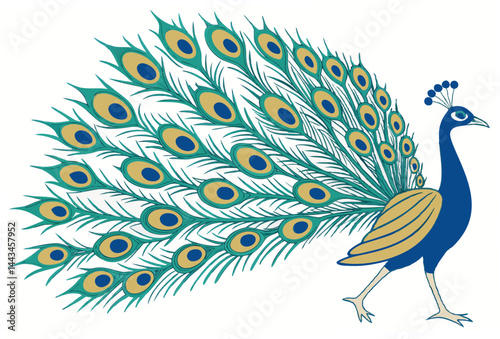 peacock with feathers