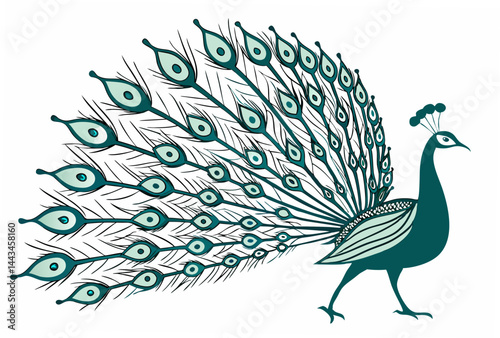 peacock with feathers