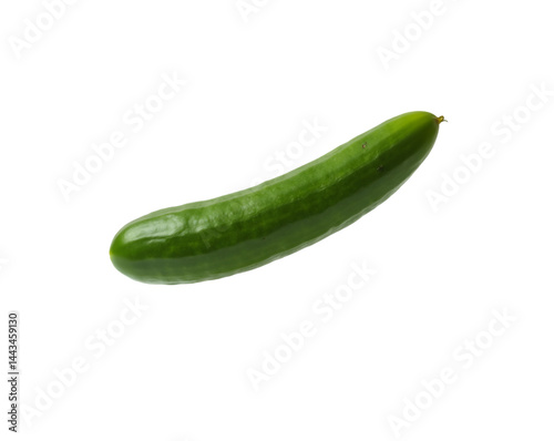 Isolated fresh green cucumber creating an impression of natural freshness and healthy eating, enhanced by vibrant colors and studio lighting to highlight its texture