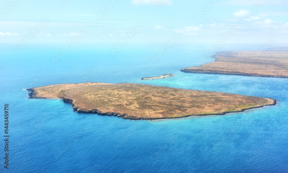 Aerial view of the Galapagos Islands, Ecuador.