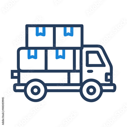 Wallpaper Mural Heavy-Duty Delivery Truck with Boxes Icon: Commercial Logistics & Cargo Distribution Design Torontodigital.ca