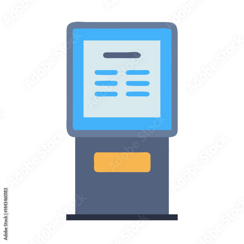 Digital Kiosk Display Screen Icon: Interactive Information Terminal & Smart Wayfinding Design