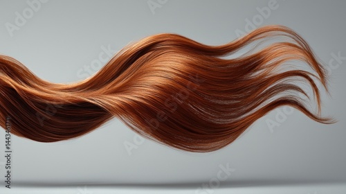 Reddish-brown hair in motion