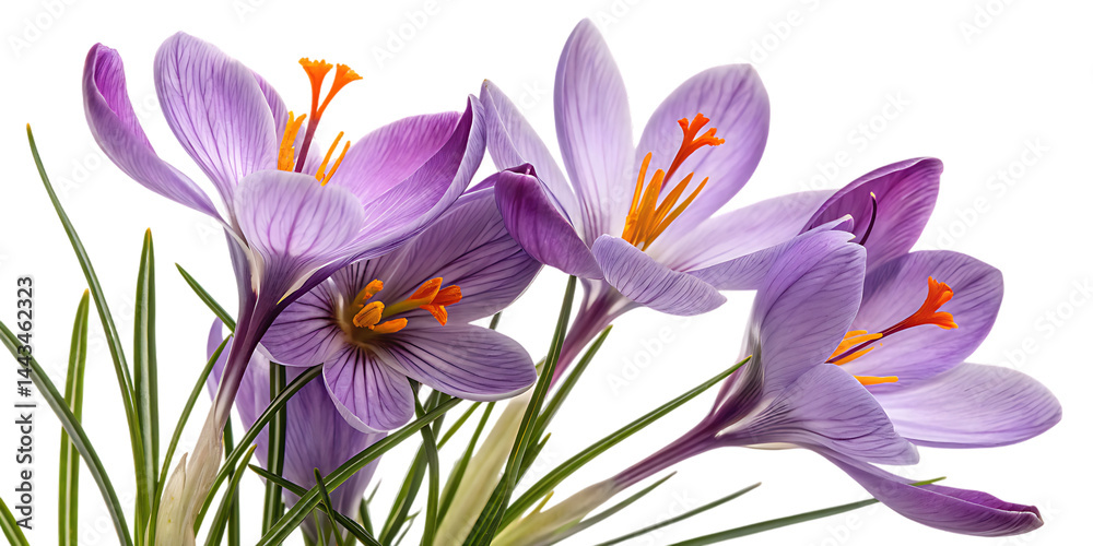 Fototapeta premium spring crocus flowers isolated on transparent background