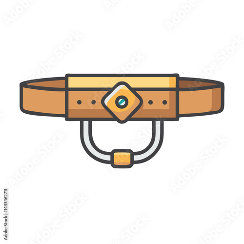 Stylish Fashion Belt Accessory Icon: Premium Leather Waist Strap Apparel Design