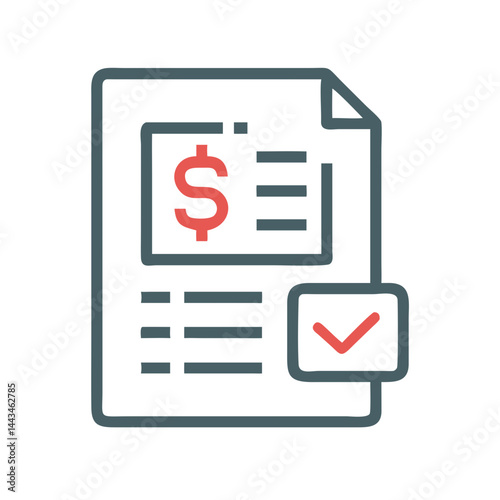 Financial Ledger with Downward Arrow Icon: Business Loss and Expense Tracking Design