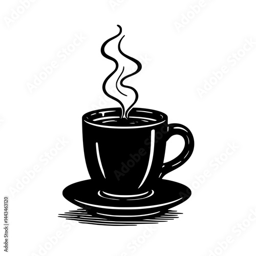 Steaming hot drink cup graphic illustration