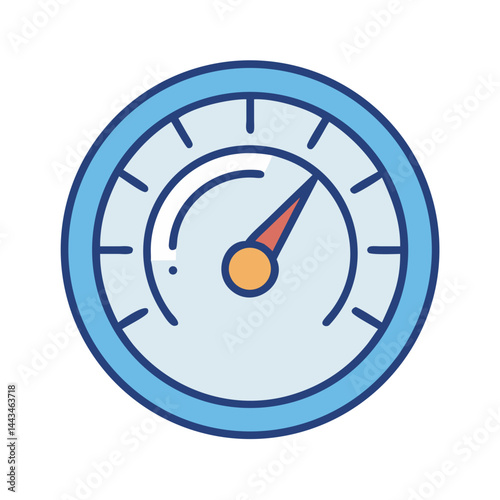FPS Performance Speed Meter Icon – Gaming Speed Analytics Outline Vector