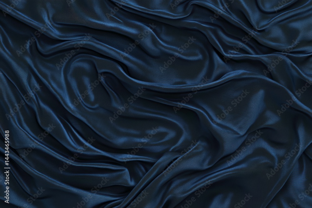 Fototapeta premium This abstract elegant background showcases a dark color palette of black, gray, and blue, incorporating elements of drapery, curtain, and fabric material, with soft folds, wave and stripe patterns,