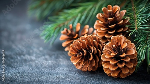 Rustic Christmas pine cones