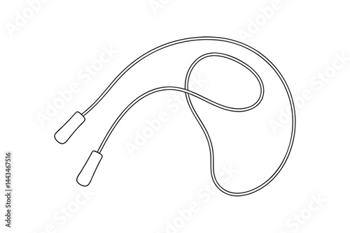 Simple outline illustration of skipping rope for fitness and exercise