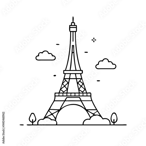paris eiffel tower icon, paris eiffel tower vector illustration-simple illustration of paris eiffel tower, perfect for paris eiffel tower logos and icons