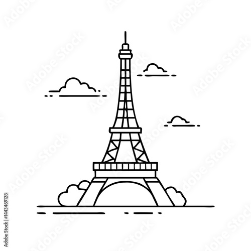 paris eiffel tower icon, paris eiffel tower vector illustration-simple illustration of paris eiffel tower, perfect for paris eiffel tower logos and icons