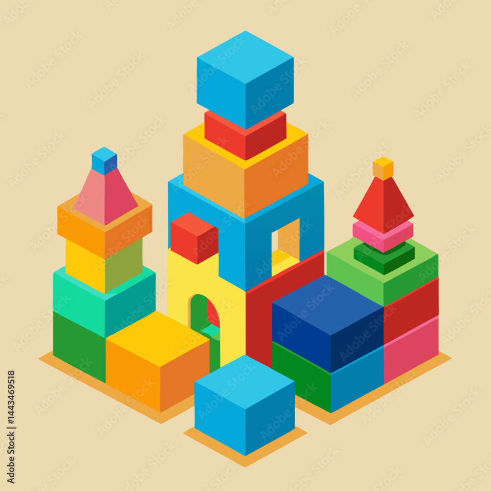 Fototapeta premium Colorful Toy Building Blocks