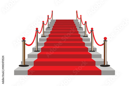 red carpet on stairs with red ropes