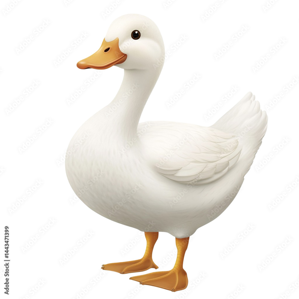 White Goose Illustration Cute Farm Animal Bird White Goose Illustration Cute Farm Animal Bird
