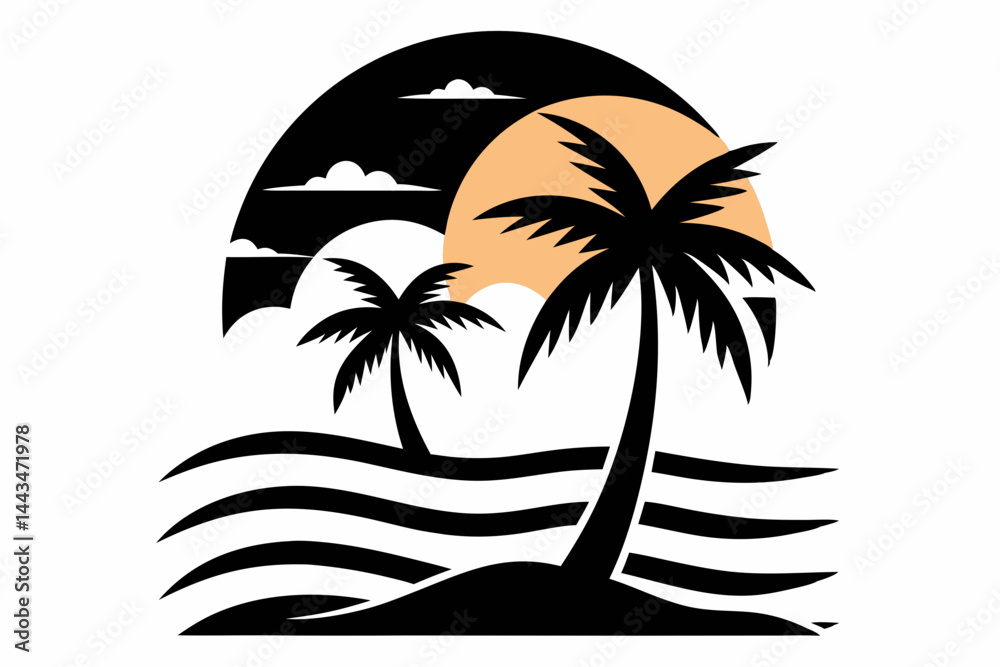 vector illustration of a tropical island vector illustration of a tropical island