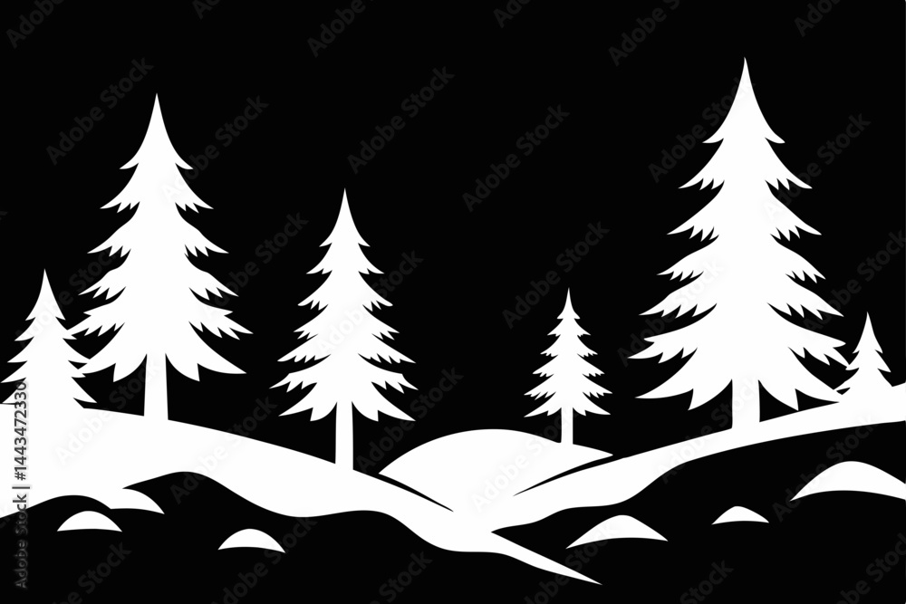 Obraz premium winter landscape vector