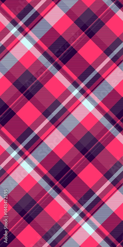 Oktoberfest tartan check pattern, grungy texture textile plaid. Craft background vector fabric seamless in red and dark colors.