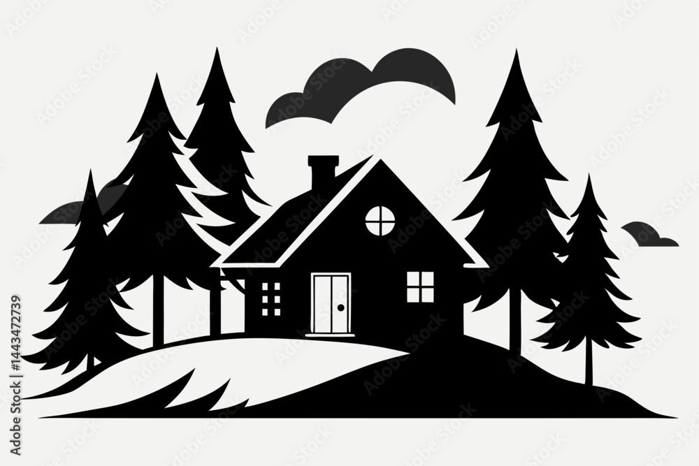 Obraz premium house on the hill
