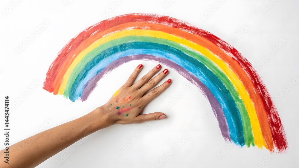 Hand Reaching Rainbow