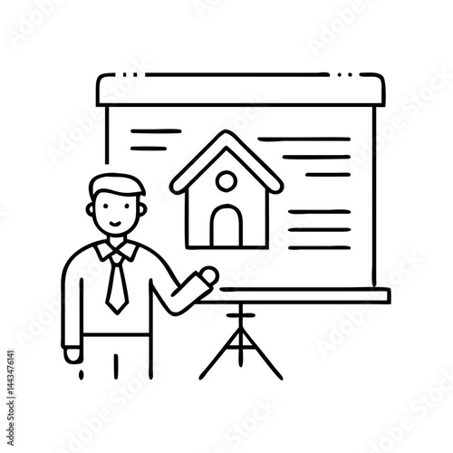 realtor presentation icon, realtor presentation vector illustration-simple illustration of realtor presentation, perfect for realtor presentation logos and icons