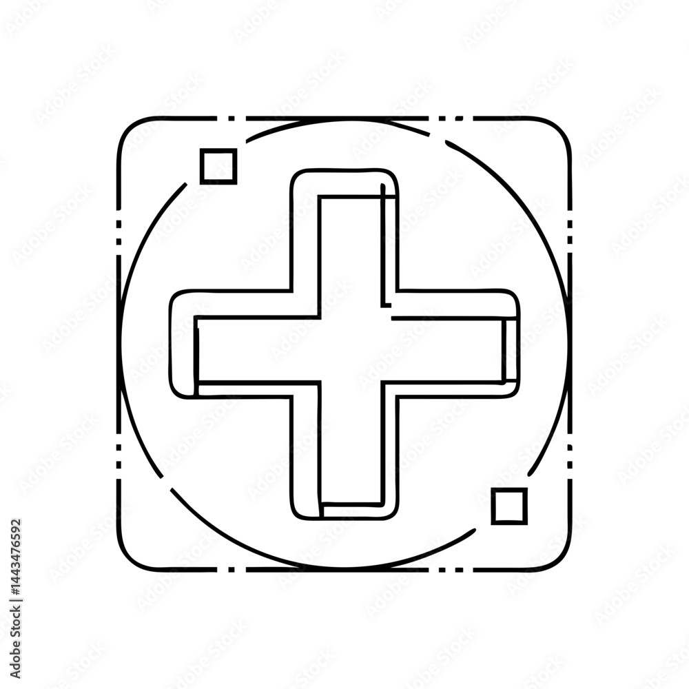 Obraz premium red cross icon, red cross vector illustration-simple illustration of red cross, perfect for red cross logos and icons
