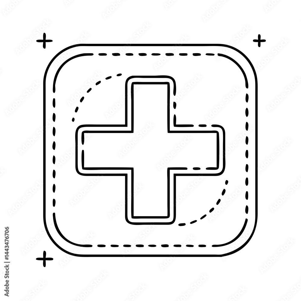 Fototapeta premium red cross sign icon, red cross sign vector illustration-simple illustration of red cross sign, perfect for red cross sign logos and icons