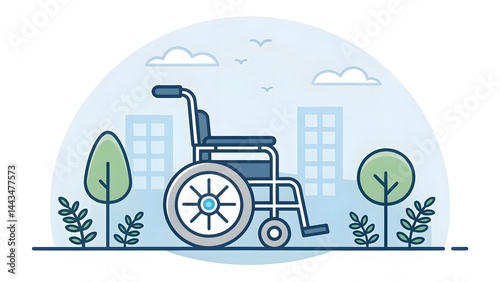 Obraz na płótnie Wheelchair in City Park w salonie