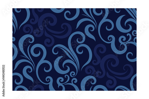 seamless pattern with blue flowers