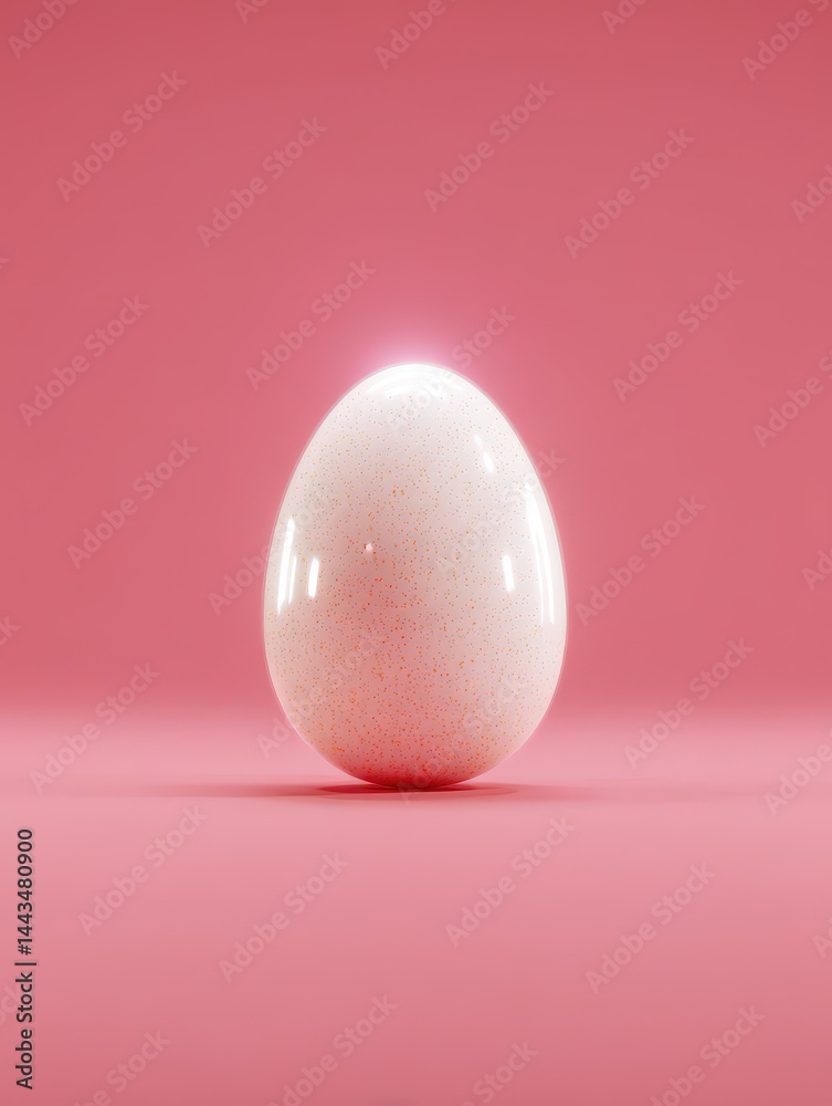 Fototapeta premium Smooth Pink Egg on Simple Background with Soft Lighting Effects