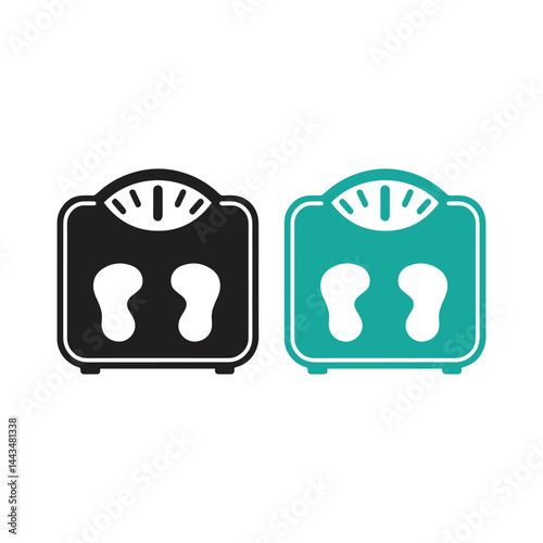 Body weight measurement concept logo. Weighing scale logo vector