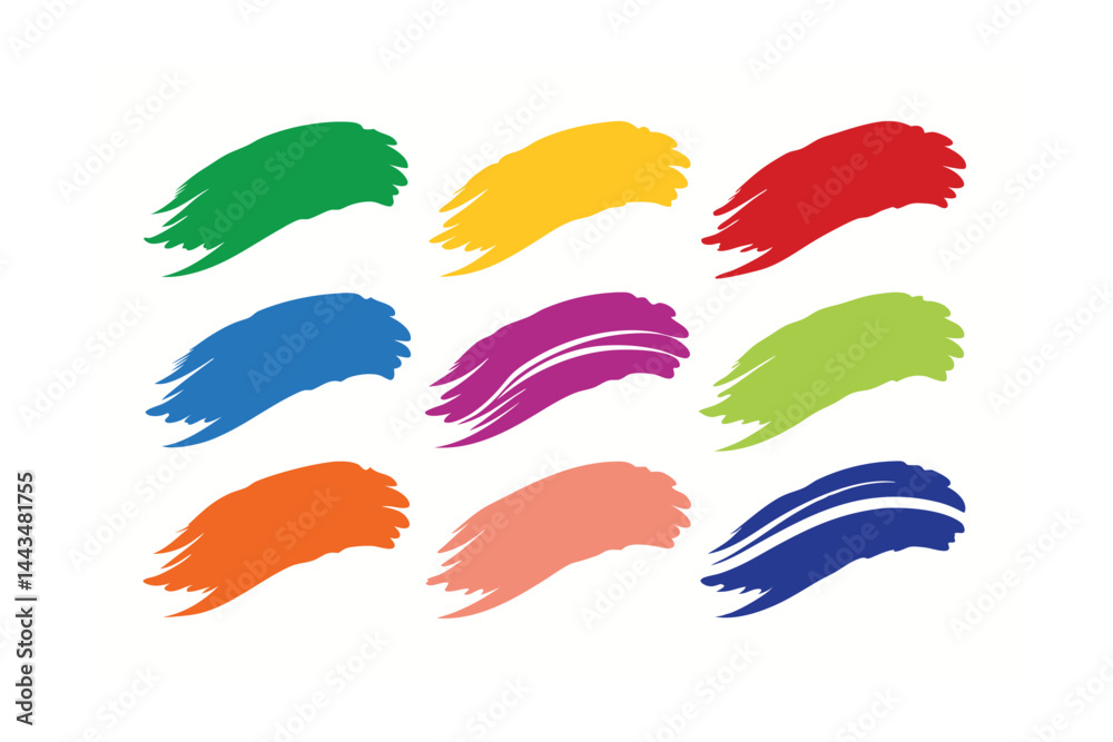 Obraz premium coloring vector brush strokes in different