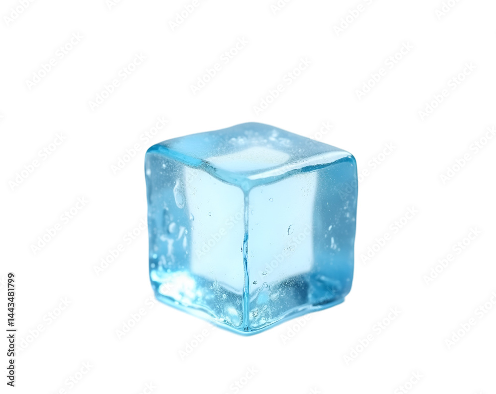 Single Ice Cube with a Subtle Blue Tint on a Featureless Backdrop, Demonstrating Coldness and Purity for Beverage or Refreshment Related Visuals Single Ice Cube with a Subtle Blue Tint on a Featureless Backdrop, Demonstrating Coldness and Purity for Beverage or Refreshment Related Visuals