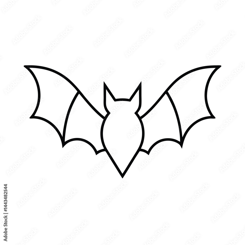 Fototapeta premium von flederm usen vector icon minimalist bat in flight