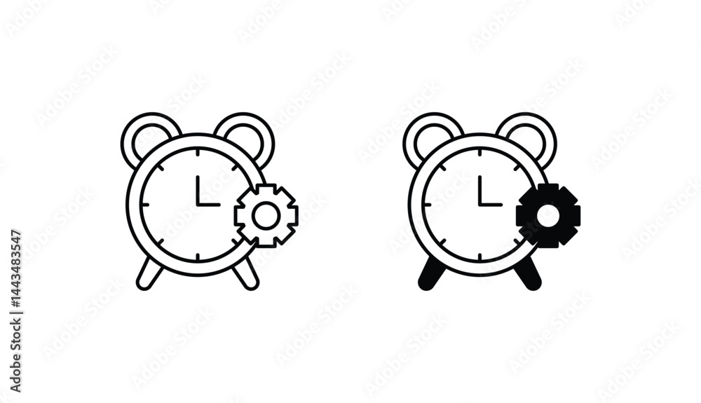 Alarm setting icon design with white background stock illustration Alarm setting icon design with white background stock illustration
