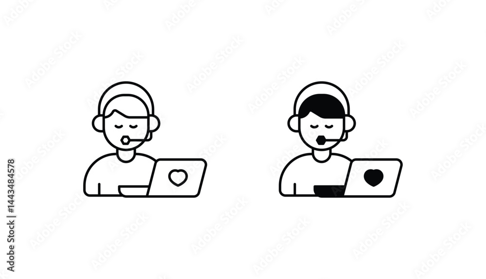 Customer Service icon design with white background stock illustration Customer Service icon design with white background stock illustration
