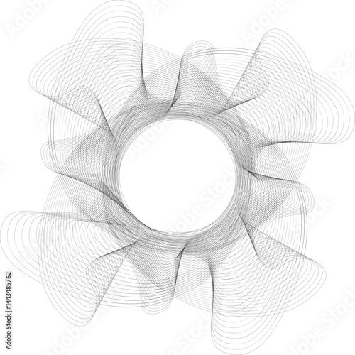 Mesh circle created with blooming line structures radiating outward in balanced symmetry.