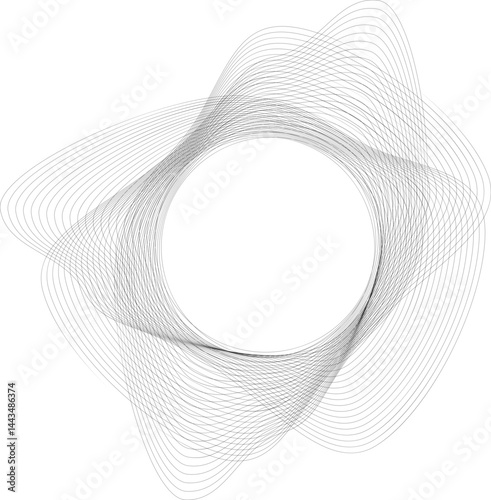Ring-shaped mesh with fluid contours forming a continuous circular outline with smooth transitions.