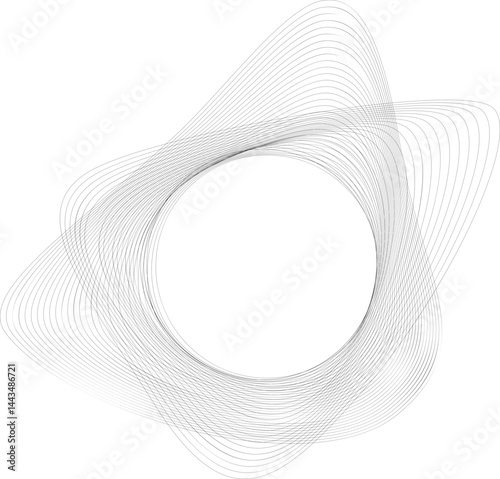 Radial mesh with looping curves emanating from the center, creating a fluid circular pattern.
