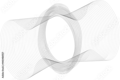 Compact mesh structure with fine spiral lines spinning in a tight circular loop.
