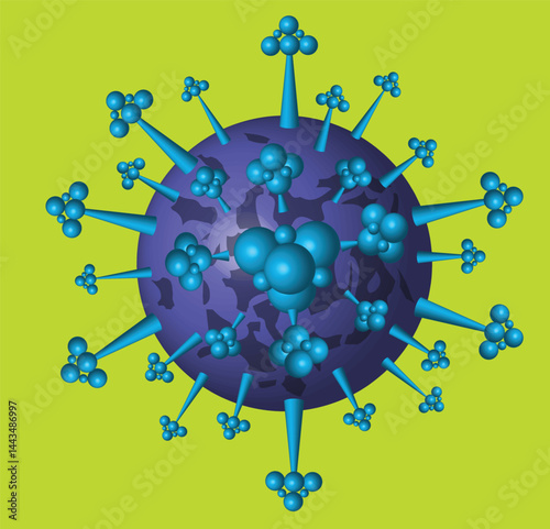HMPV Virus EPS, Human Metapneumovirus Virus Under the Microscope, HMPV Virus Structure and Transmission Explained, 3D Illustration of Human Metapneumovirus (HMPV), Microscopic View of HMPV Virus Parti
