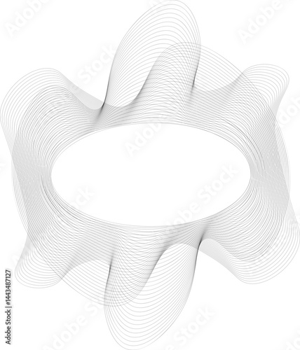 Spinning mesh pattern composed of curved lines around an oval center forming a radial loop.