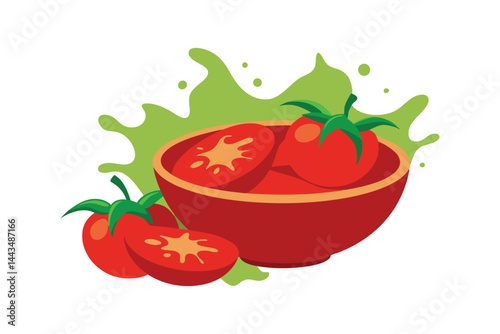  tomato sauce bowl realistic composition