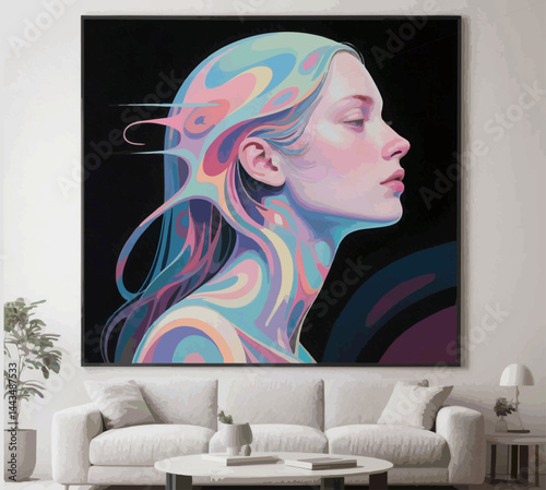 Modern Pop Art Portrait in Profile