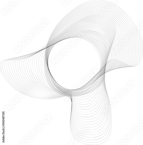 Circular mesh shape featuring fluid ripples around a frame structure with an open center.