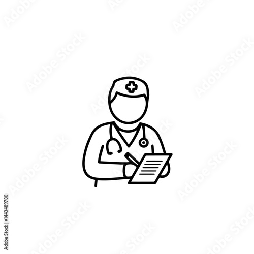 Doctor taking notes in a professional setting  