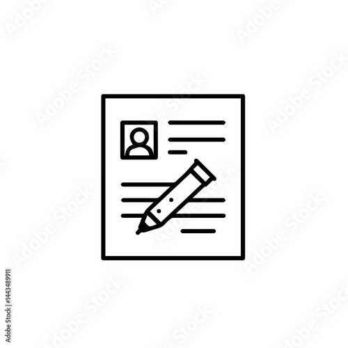 Document with pen for blogs, websites, educational materials, stationery designs, digital illustrations, job applications, and content creation related to writing and documentation